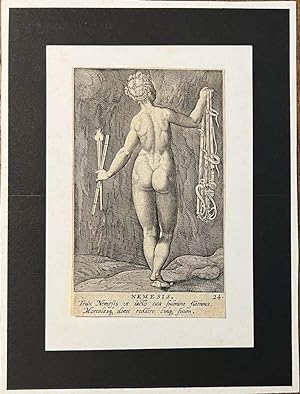 Bookillustration reproduction | Portrait from the back of goddess Nemesis, numbered 24, 1 p.