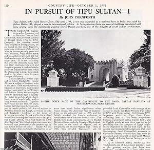 In Pursuit of Tipu Sultan: Ruler of Mysore 1782-1799, National Hero of India. Several pictures an...