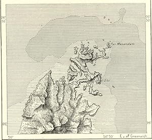 The Musandam Peninsula in the northernmost part of Oman,1882 Antique Intext Map