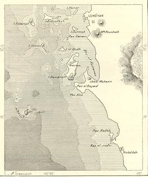 Hodeidah and Al-Luhayyah or Al-Hudaydah and Al-Luhayyah on the Red Sea coast of Yemen,1882 Antiqu...