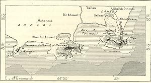 Aden in Yemen on the Arabian Sea, on the Gulf of Aden,1882 Antique Intext Map