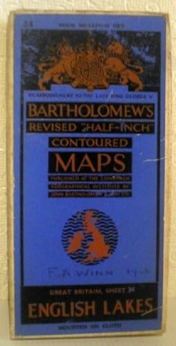 Bartholomew's Revised "Half-Inch" Contoured Maps. Sheet 34. English Lakes