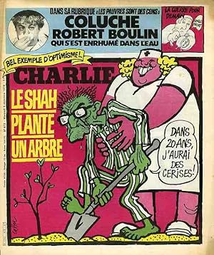 "CHARLIE HEBDO N°473 du 5/12/1979" CABU : LE SHAH PLANTE UN ARBRE / WILLEM : CHIEN GLISSANT