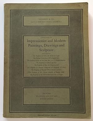 Impressionist and Modern Paintings, Drawings and Sculpture. London 3rd July 1968