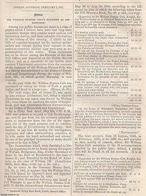 Sir William Dutton Colt's Expenses as Ambassador. An original article from the Notes and Queries ...