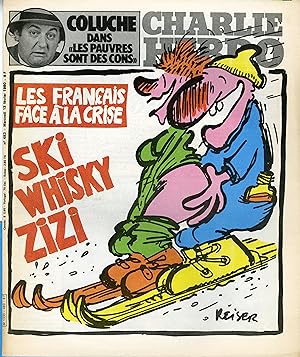 "CHARLIE HEBDO N°483 du 13/2/1980" REISER : SKI WHISKY ZIZI / SCÈNE DE TANKS / Complet avec son p...