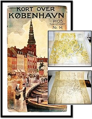 [Copenhagan, Denmark; 1930 Map] Kort Over Kobenhavn Pios turistkort Nr. 14 og [på bagsiden] speci...