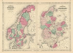 Johnson's Sweden and Norway - Johnson's Denmark with Sleswick & Holstein