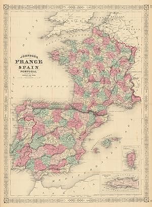 Johnson's France, Spain, and Portugal // Corsica - Gibraltar Rock