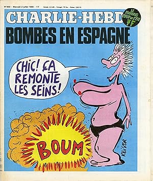 "CHARLIE HEBDO N°503 du 2/7/1980" REISER : BOMBES EN ESPAGNE / WOLINSKI : PARTIR / Complet avec s...