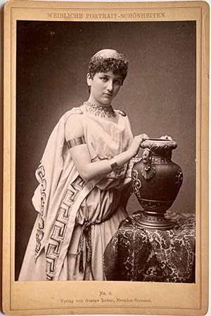 Photography original albumen print | Weibliche portrait Schönheiten, Greek woman with vase, no 6,...