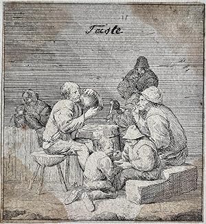Antique print, etching I Taste (Allegorie van smaak), published ca. 1650, 1 p.