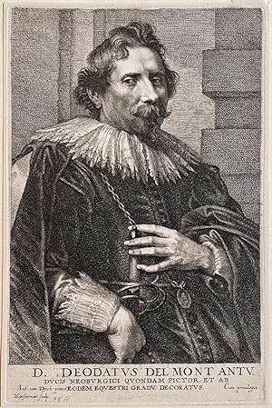 Antique print, etching and engraving I Portrait of Deodat Delmont, published ca. 1640, 1 p.