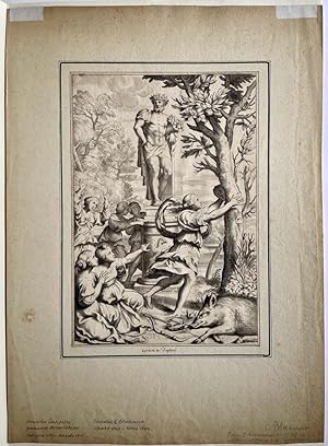 Antique print, engraving I Leonilla turns into an orange tree, published 1646, 1 p.
