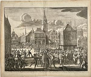 Antique print, etching | Roman Catholics leave Amsterdam in 1578, published c. 1679, 1 p.