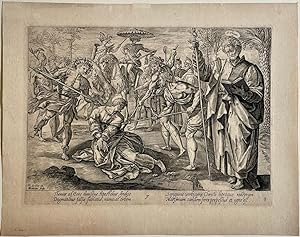 Antique print, engraving I The Martyrdom of Saint Thomas, published 1589 or 1643, 1 p.