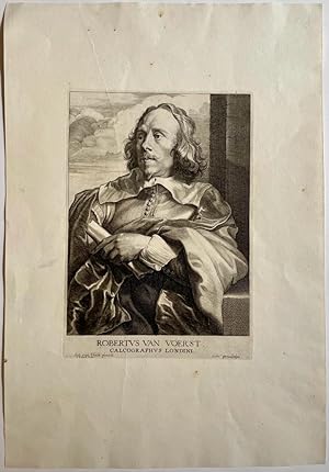 Antique print, etching and engraving I Portrait of Robert van Voerst, published ca. 1640, 1 p.