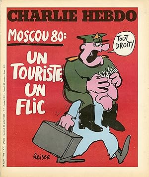 "CHARLIE HEBDO N°506 du 23(30)/7/1980" REISER : MOSCOU 80 "UN TOURISTE UN FLIC" / Gébé : LAMERIQU...