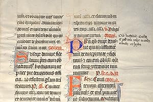 Feuillet Manuscrit sur vélin, extrait d un Missel_Premier tiers du XVe siècle (1420)
