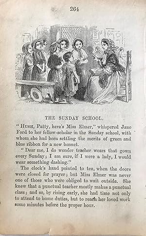 The Sunday School. Original Wood Engraving