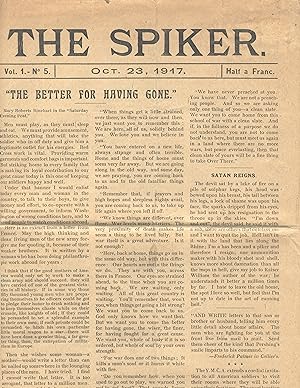 The spiker. Volume I, no. 5. October 23, 1917