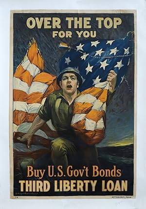 1918 American WWI poster - Over the Top for You, Third Liberty Loan
