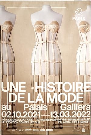 2021-2022 French Exhibition Poster, Histoire de la mode at Palais Galliera, Paris (dress by Jean-...