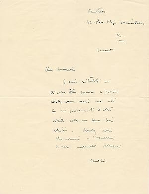 Jean FAUTRIER lettre autographe signée
