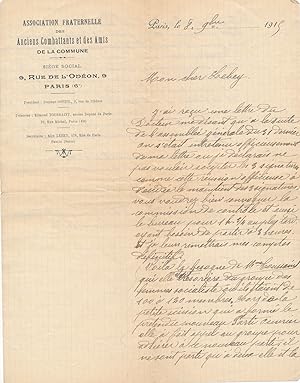 Edmond TOUSSAINT Correspondance de 5 lettres autographes signées
