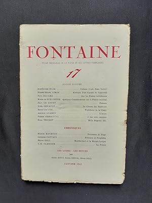 Fontaine, revue mensuelle de la nouvelle poésie et des lettres françaises : n°17, janvier 1942.