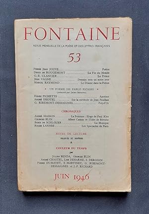 Fontaine, revue mensuelle de la poésie et des lettres françaises : n°53, juin 1946.