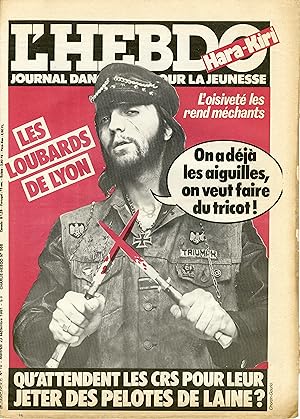 "L'HEBDO HARA-KIRI N°10 du 23/9/1981" LES LOUBARDS DE LYON VEULENT FAIRE DU TRICOT / ON VIT UNE É...