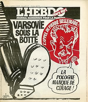 "L'HEBDO HARA-KIRI N°22 du 16/12/1981" CABU : VARSOVIE SOUS LA BOTTE, L'APPEL DE Pierre BELLEMARE...