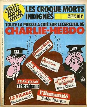 "L'HEBDO HARA-KIRI N°24 du 11/12/1982" Gébé : TOUTE LA PRESSE A CHIÉ SUR LE CERCUEIL DE CHARLIE-H...