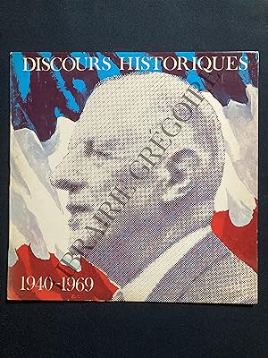 DISQUE 33 TOURS-DISCOURS HISTORIQUES 1940-1969
