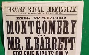 Theater playbill: Mr. Walter Montgomery and Mr. H. Barrett for five nights only . Shakespeare Hen...