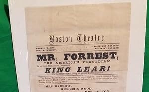 Theater playbill: Boston Theatre, Thomas Barry, Lessee and Manager. Mr. Forrest, the American Tra...