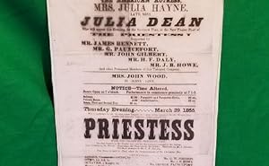 Theater playbill: The American Actress, Mrs Julia Hayne, late Miss Julia Dean will appear . in th...