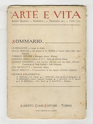 Arte e vita. Rassegna mensile di cultura. Anno quarto, 1923; fascicoli numero 1-12 [annata comple...