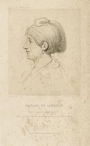 Antique Master Print-Portrait of madame de Lamballe-Gabriel-Flameng-1859