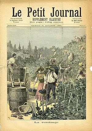 "LE PETIT JOURNAL N°49 du 31/10/1891" LA VENDANGE / LE BANC DES MINISTRES