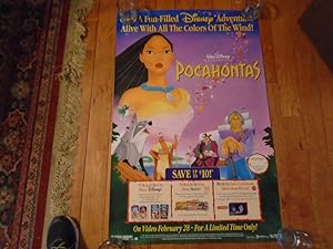 Vintage Promo Video Poster for Pocahontas 1996 26 x 40