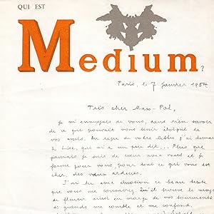 Lettre autographe signée à Max-Pol Fouchet - fev 54