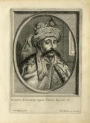 Antique Master Print-Portrait Assartus Atrabantes-Tatar Khan-Meyssens-ca. 1650