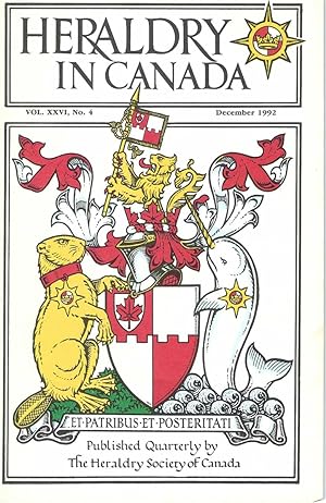 Heraldry In Canada: Vol. X X V I, No. 4, December 1992