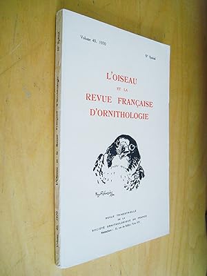 L'Oiseau et la Revue française d'Ornithologie Volume 40 1970 N° spécial