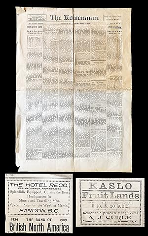 [Kootenay] 1909 Issue of The [Kaslo] Kootenian Newspaper. Vol. 12 No. 14