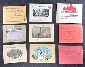 Konvolut 9 Stück, Fotoheftchen, Souveniralben ca, 1930-1950 Amsterdam, Rothenburg ob der Tauber, ...