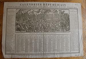 Calendrier Républicain pour l'an de Grace 1908, XXXVIII ème de la III è République.