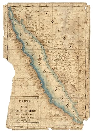 Carte de la mer Rouge, relevée sur celle de James Bruce.[Egypt, probably Cairo], 1827. Folio leaf...